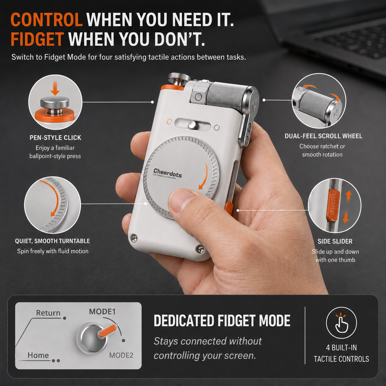 CheerPlay Remote & Fidget Toy – Trackpad Controller Gift for Phone/Tablet